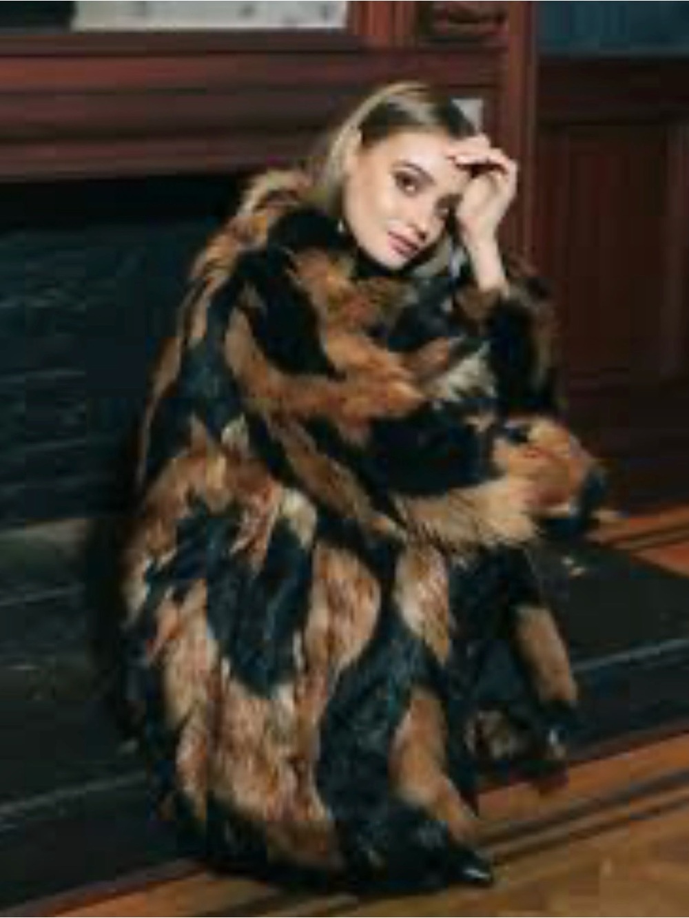 NWOT Alice + Olivia Yetta Faux Fur Coat In Black Medium Brown. Size S - Picture 8 of 16